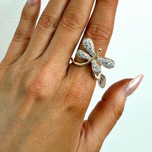14 KT Gold Dragon Fly Ring